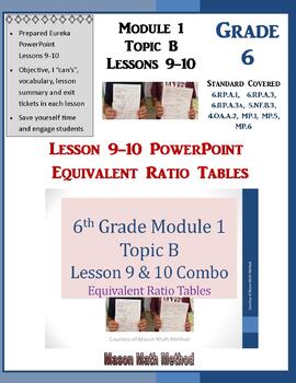 Preview of 6th Grade Math Module 1 Topic B Lesson 9-10 Equivalent Ratio Tables PowerPoint