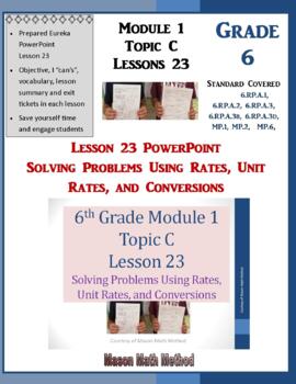 Preview of 6th Grade Math Module 1 Topic C Lessons 23 Ratios Unit Rates PowerPoint