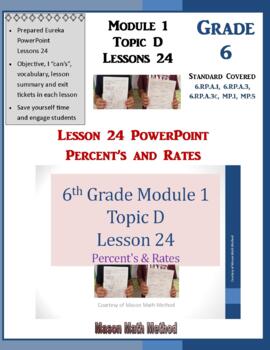 Preview of 6th Grade Math Module 1 Topic D Lessons 24 Percent’s and Rates PowerPoint Lesson