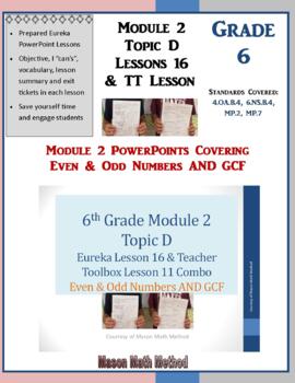 Preview of 6th Grade Math Module 2 Topic D Lesson 16 on Odd, Even, and GCF