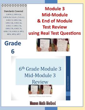 Preview of 6th Grade Math Module 3 1-18 Test Mid End Module Review PowerPoint’s