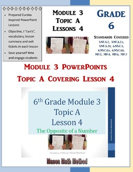 Preview of 6th Math Module 3 Lesson 4 The Opposite of a Number PowerPoint Lesson