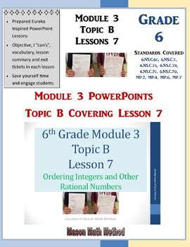Preview of 6th Math Module 3 Lesson 7 Ordering Integers & Other Rational Numbers PowerPoint