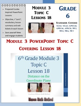 Preview of 6th Math Module 3 Lesson 18 Distance on the Coordinate Plane PowerPoint Lesson