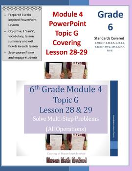 Preview of 6th Math Module 4 Lesson 28-29 Multi-Step Problems All-Operations PowerPoint