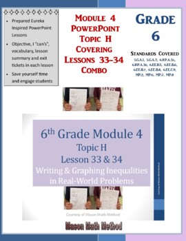 Preview of 6th Math Module 4 Lesson 33-34 Writing Graphing Inequalities PowerPoint Lesson