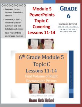 Preview of 6th Math Module 5 Topic C Lessons 11-14 PowerPoint Volume of Right Rectangles
