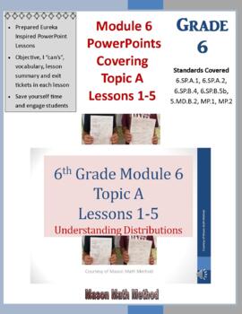Preview of 6th Math Module 6 Topic A Lessons 1-5 Understanding Distribution PowerPoint