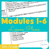 6th Grade Math Modules 1-6 Lesson Plan Bundle