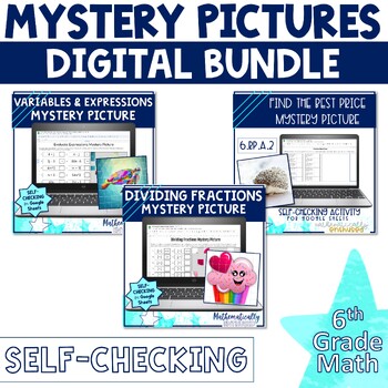 Preview of 6th Grade Math Mystery Picture Growing Bundle