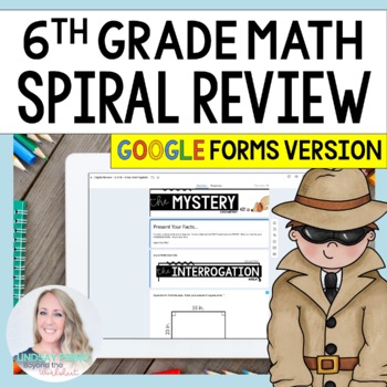 6th Grade Math Mystery Review Digital Version - Distance Learning