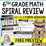6th Grade Math Mystery Review - Digital Version SAMPLE for