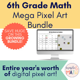 6th Grade Math No Prep Digital Mystery Puzzle Pixel Art Re