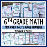 6th Grade Math No Prep Note Bundle
