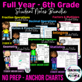 6th Grade Math Notes | Full Year Bundle