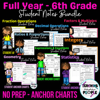 Preview of 6th Grade Math Notes | Full Year Bundle