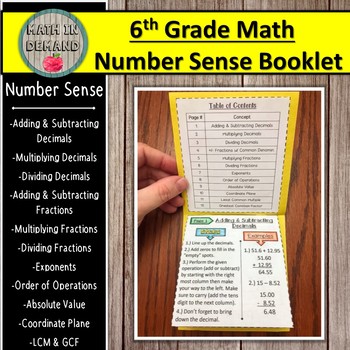 Preview of 6th Grade Math Number Sense Booklet