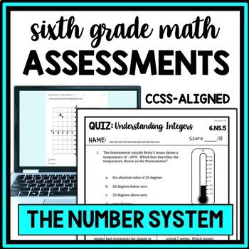 Preview of Positive & Negative Numbers, Long Division, Decimal Operation Quiz Worksheets