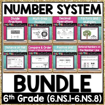 Preview of 6th Grade Math Number System Digital Activities Bundle 6.NS.1-6.NS.8