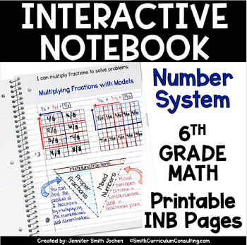 Preview of 6th Grade Math Number System Interactive Notebook Unit Printable