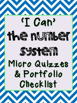 Preview of 6th Grade Math Number System Micro Quizzes (Common Core)
