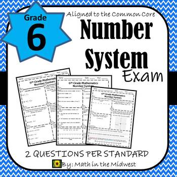 Preview of 6th Grade Math Number System Assessment/Exam/Test
