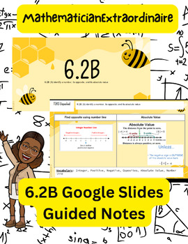 Preview of 6th Grade Math Opposites Guided Notes and Practice Slides (Teacher Edition) 