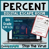 Percent Digital Escape Room Converting to Fractions & Deci