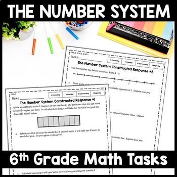 Preview of Constructed Response Questions Practice, Positive & Negative Numbers Worksheets