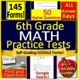 6th Grade Math Test Prep - Printable, Self-Grading Google 