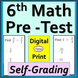 6th Grade Math Pre and Post Assessment BUNDLE | Standards-