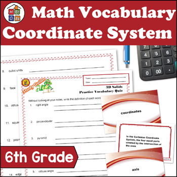 Preview of Coordinate System | 6th Grade Pre-algebra Math Vocabulary Study Materials
