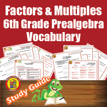 Preview of Factors & Multiples | 6th Grade Pre-algebra Math Vocabulary Study Materials