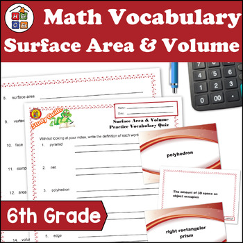 Preview of Surface Area & Volume | 6th Grade Pre-algebra & Geometry Math Vocabulary