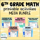 6th Grade Math Printable Activities Mega Bundle - 37 Activities