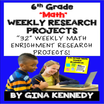 Preview of 6th Grade Math Projects, Math Enrichment for the Entire Year! PDF or Digital!