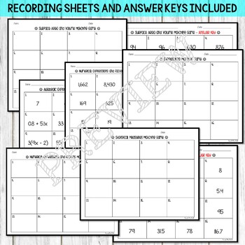 6th grade math puzzle piece matching games bundle by count