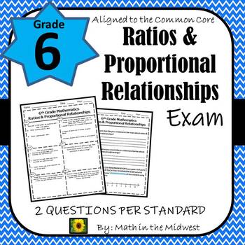 Preview of 6th Grade Math Ratios & Proportional Relationships Assessment/Exam/Test