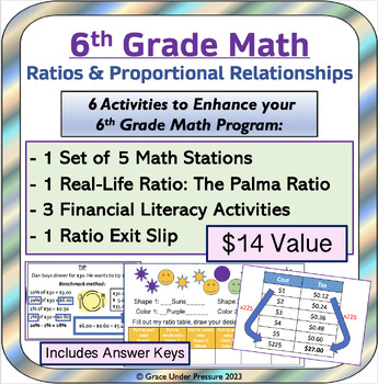Preview of 6th Grade Math Ratios and Proportional Relationships: 6 Real Life Math Tasks