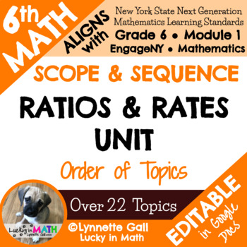 Preview of 6th Grade Math Ratios & Rates Unit Plan Scope & Sequence EngageNY FREEBIE