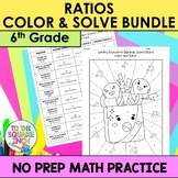 6th Grade Math Ratios and Proportions Color and Solve Bundle
