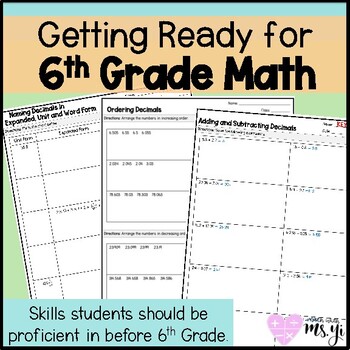 Preview of 6th Grade Math Readiness for 5th Graders Rising to 6th