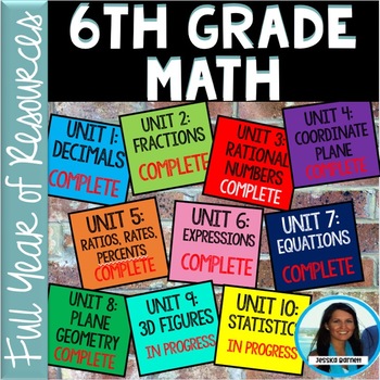 Preview of 6th Grade Math FULL YEAR Resources Bundle