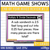 6th Grade Math Spiral Review #1-3 Game Shows | End of Year