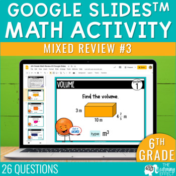 Preview of 6th Grade Math Spiral Review #3 Google Slides | End of Year Test Prep Activity