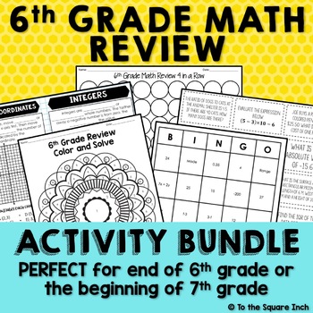 Preview of 6th Grade Math Review Activities