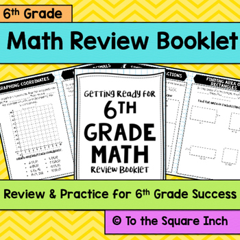 Preview of 6th Grade Math Review Booklet