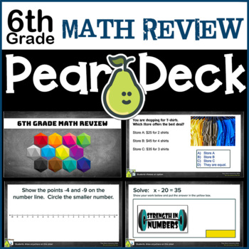 Preview of 6th Grade Math Review Digital Activity for Google Slides + Pear Deck