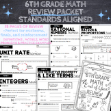 6th Grade Math Review, End of Year Activities, Study Guide