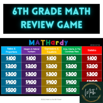 Preview of 6th Grade Math Review Game | CCSS Test Prep for Sixth Grade Math